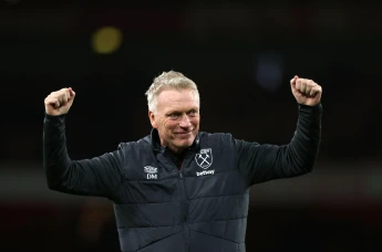 David Moyes celebrates West Ham's win over Arsenal