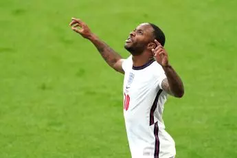England's Raheem Sterling celebrates goal vs Czech Republic