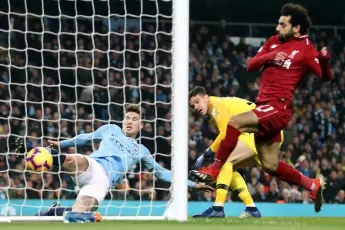 John Stones clearance Man City vs Liverpool Jan19