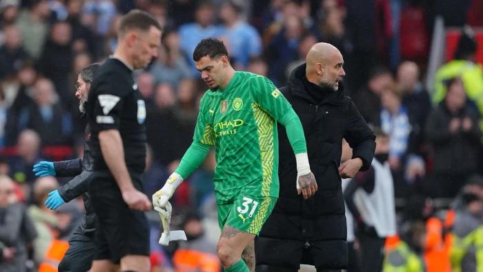 Man City goalkeeper Ederson ruled out for a month with thigh injury