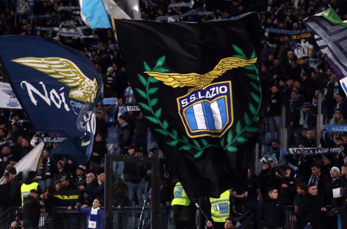 Lazio fans with flags