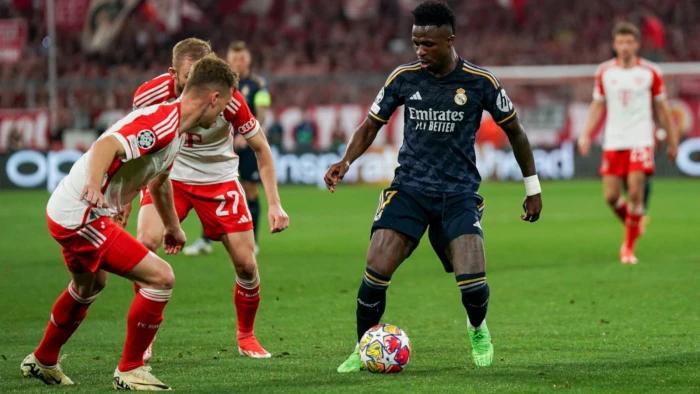 Vinicius Jr earns Real Madrid a draw at Bayern Munich in first leg of Champions League semi-final