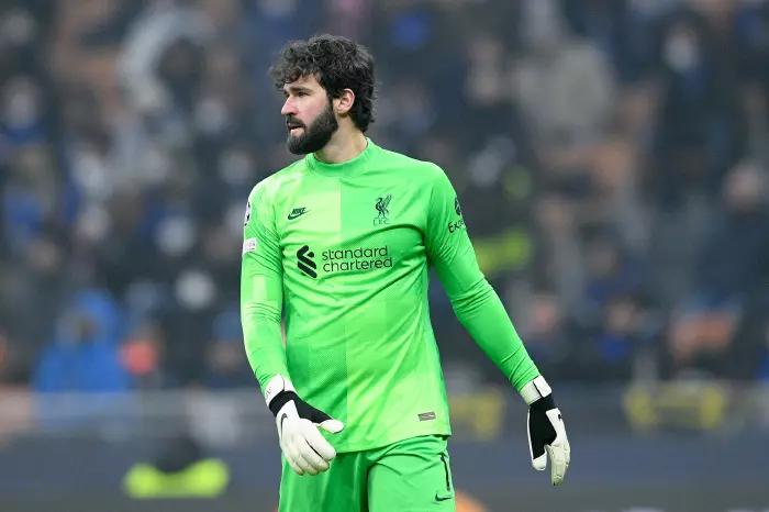Alisson Becker set to be sidelined for Liverpool's next five matches due to injury
