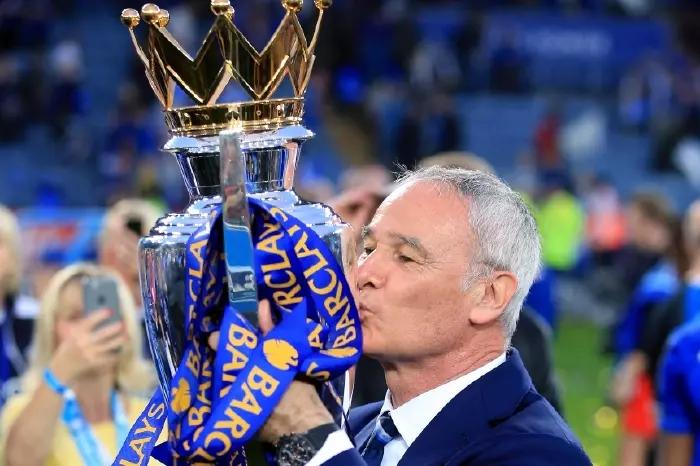 Claudio Ranieri Leicester city Premier League trophy May16