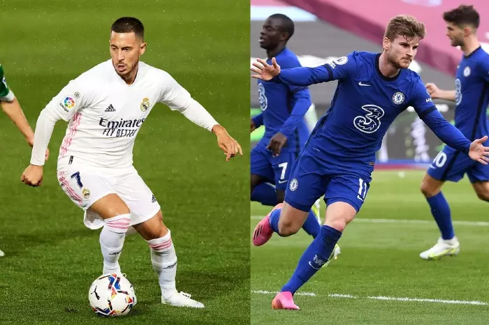 Real Madrid's Eden Hazard and Chelsea's Christian Pulisic