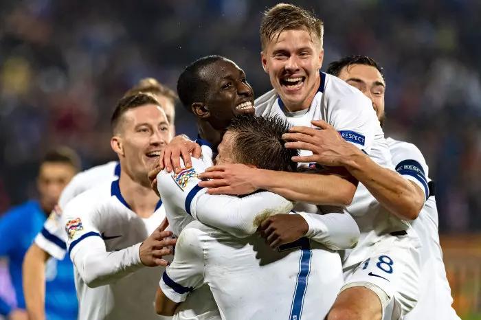 Glen Kamara's late strike seals Finland's victory after the UEFA Nations League group stage football match Finland v Grece in Tampere, Finland