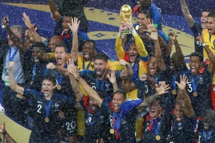 France celebrate winning the World Cup in 2018