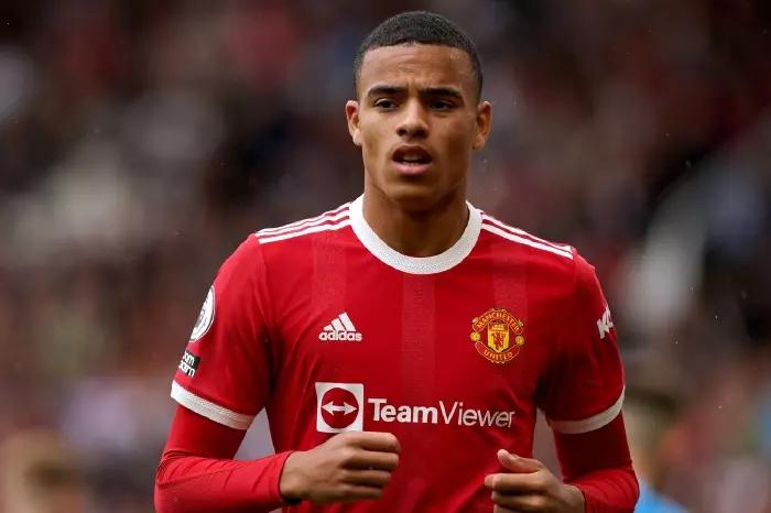 Mason Greenwood in action for Manchester United during their Premier League opener against Leeds United