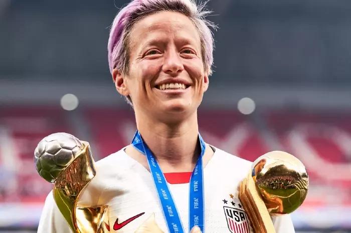 Megan Rapinoe with all her trophies from the 2019 World Cup