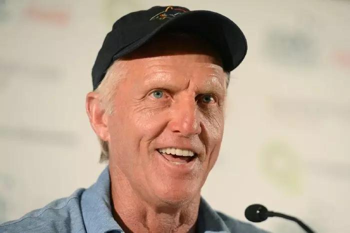 Greg Norman smiles during an Australian PGA press conference at the Palmer Resort at Coolum in Queensland