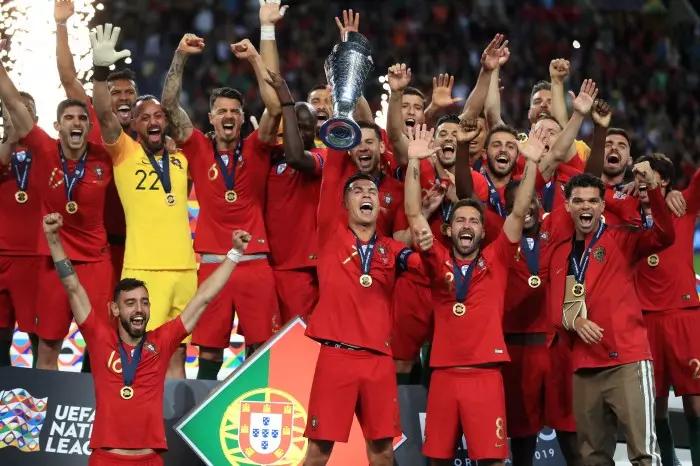 Portugal celebrate winning the UEFA Nations League in 2019