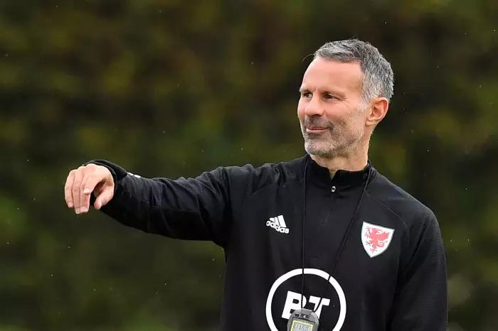 Ryan Giggs leads a Wales training session in November 2020