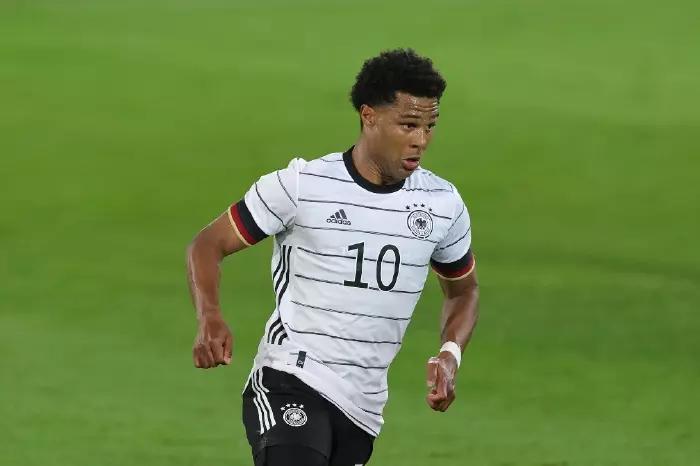 Serge Gnabry drives forward for Germany