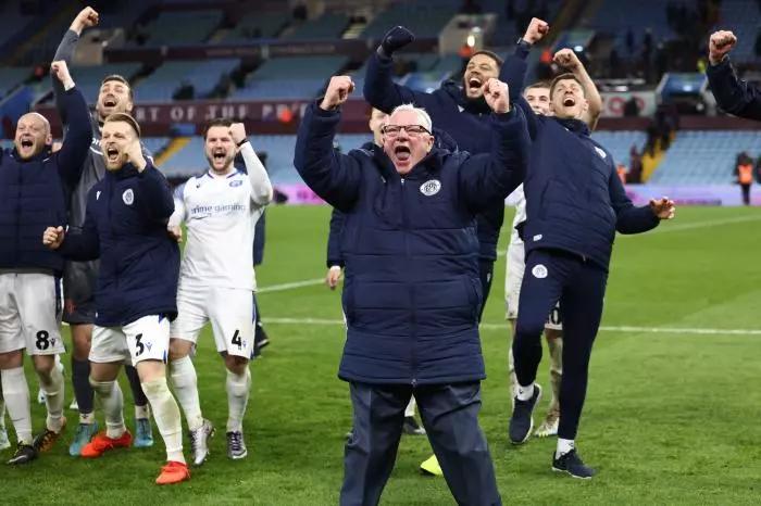 Steve Evans celebrates ‘magical’ victory against Premier League outfit Aston Villa in the FA Cup