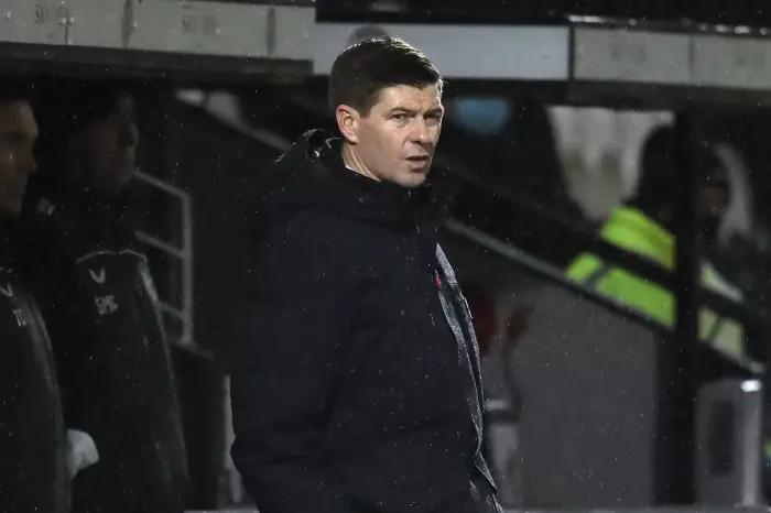 Steven Gerrard on the touchline as Rangers manager