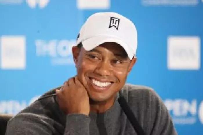 Tiger Woods Smiling at British Open