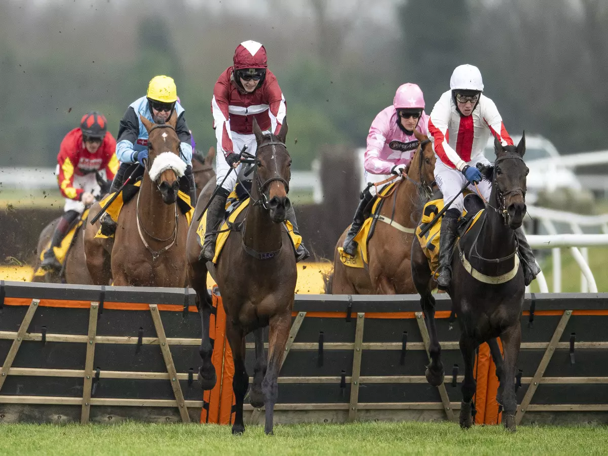 Soaring Glory (centre) disappointed at Newbury recently