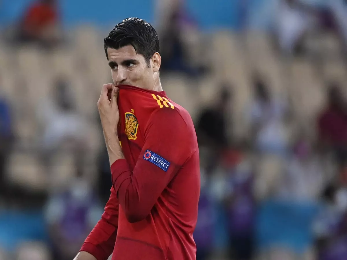 Spain's Alvaro Morata missed good chances in each half