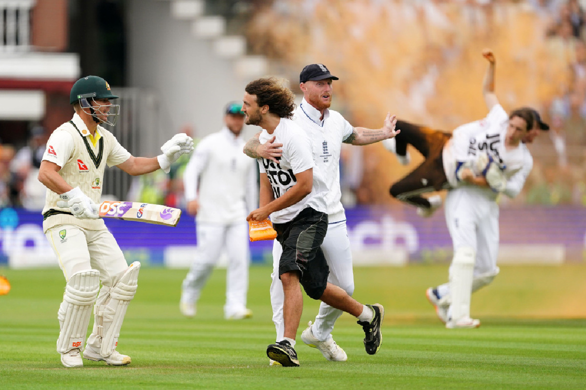 Just Stop Oil pitch invaders interrupt second Ashes Test | PlanetSport