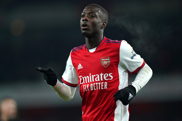 Nicolas Pepe celebrates Arsenal's 5-1 win over Sunderland in the Carabao Cup.