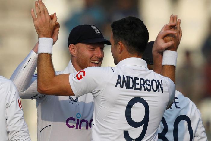 England's Ben Stokes and James Anderson