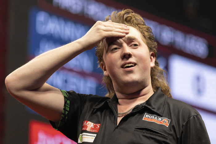Danny Jansen in action at the Dutch Darts Championship