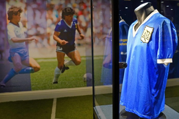 The 1986 Argentina World Cup shirt worn by Diego Maradona