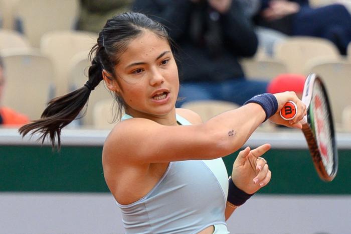 Emma Raducanu in action at the French Open