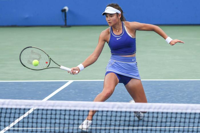 Emma Raducanu in action at the Citi Open