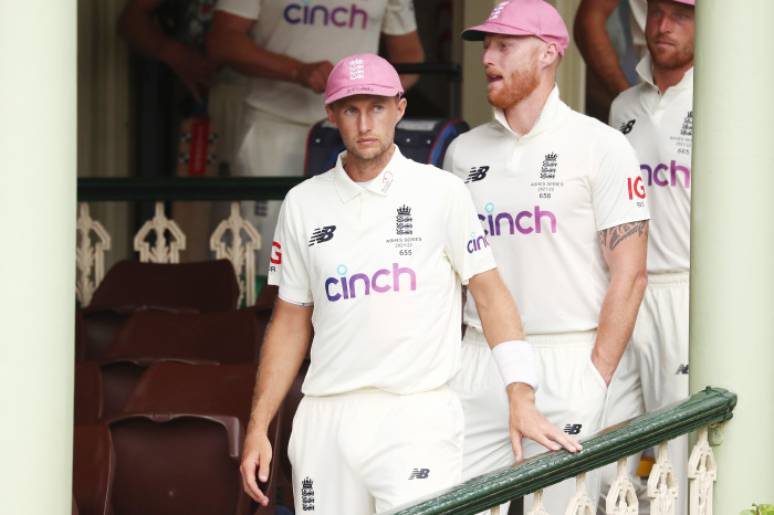 Joe Root leads out England during The Ashes