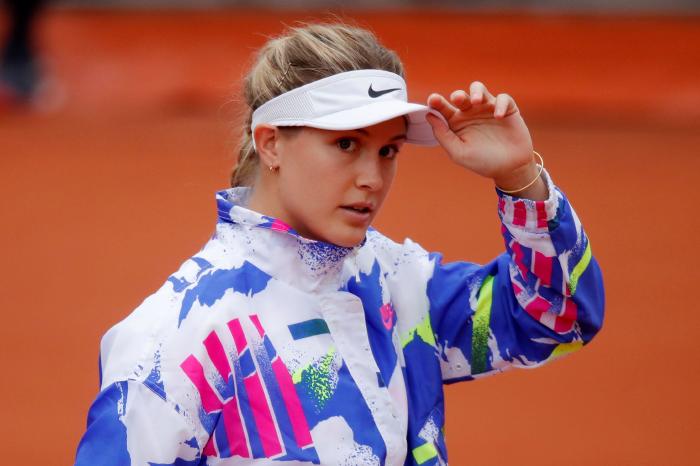 Eugenie Bouchard in action at the French Open