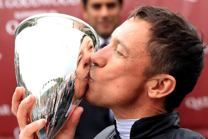 Frankie Dettori with the Goodwood Cup