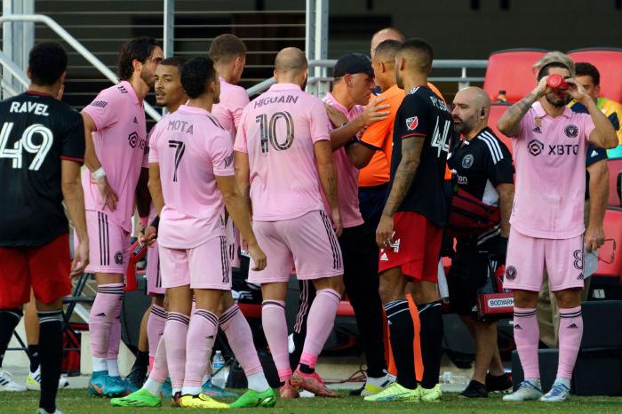 Inter Miami players threaten to walk off the field after an alleged racial slur by a DC United player