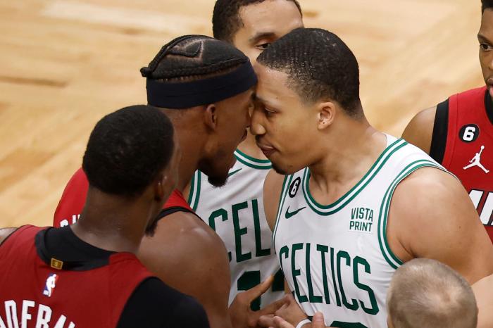 Jimmy Butler of Miami Heat and Grant Willians of Boston Celtics in NBA Eastern Conference Finals