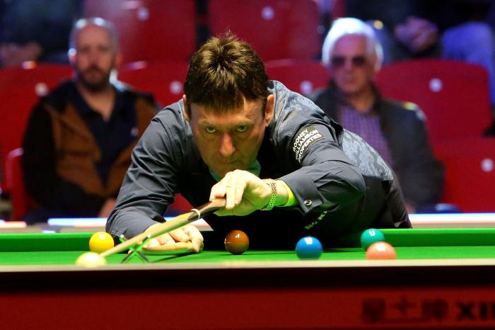 Jimmy White in action at the European Masters qualifiers