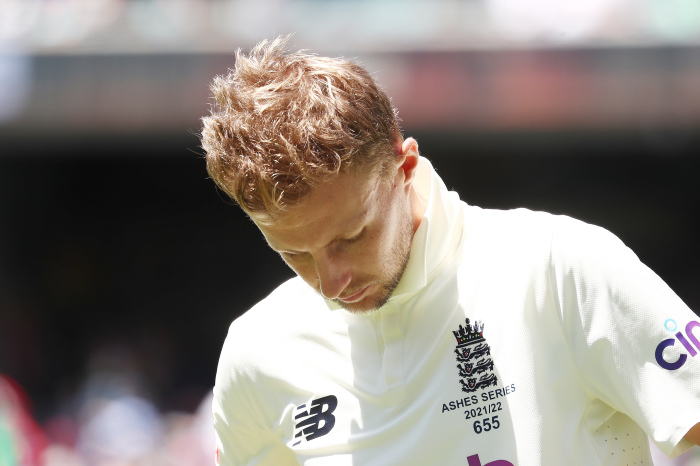 Joe Root hangs his head in disappointment after losing The Ashes