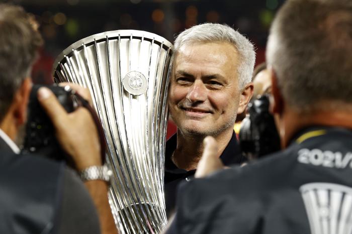 Jose Mourinho with Europa Conference League he won with Roma