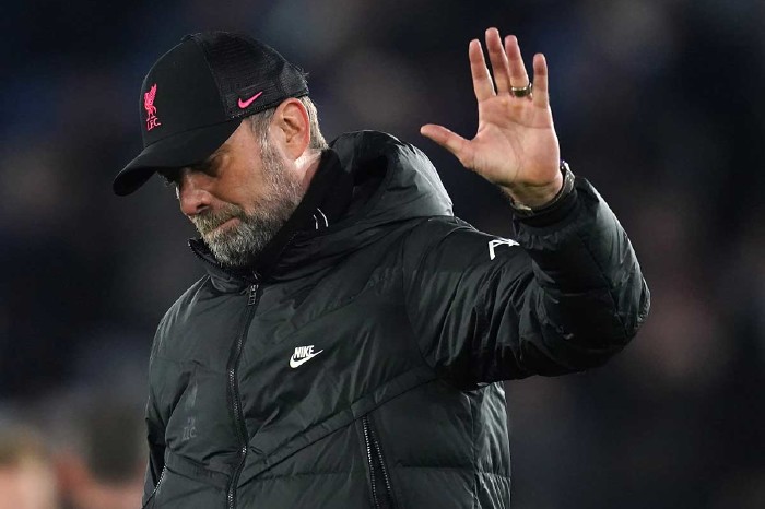 Liverpool boss Jurgen Klopp gestures towards fans