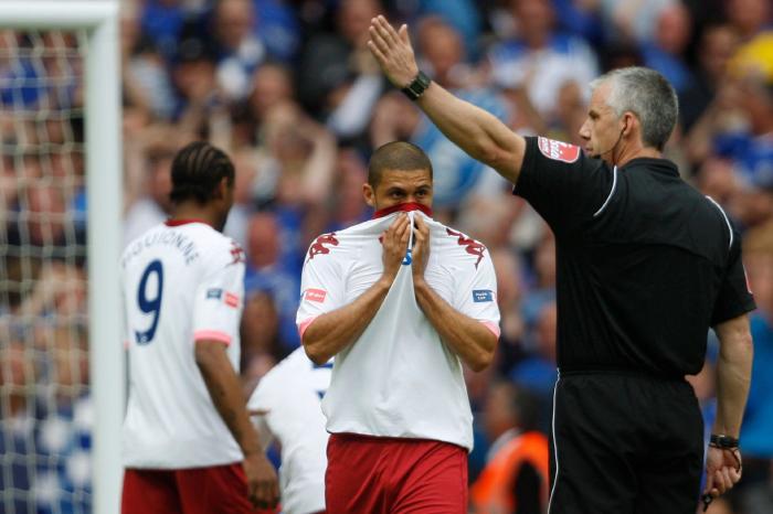 Kevin-Prince Boateng after his penalty miss for Portsmouth against Chelsea in 2010