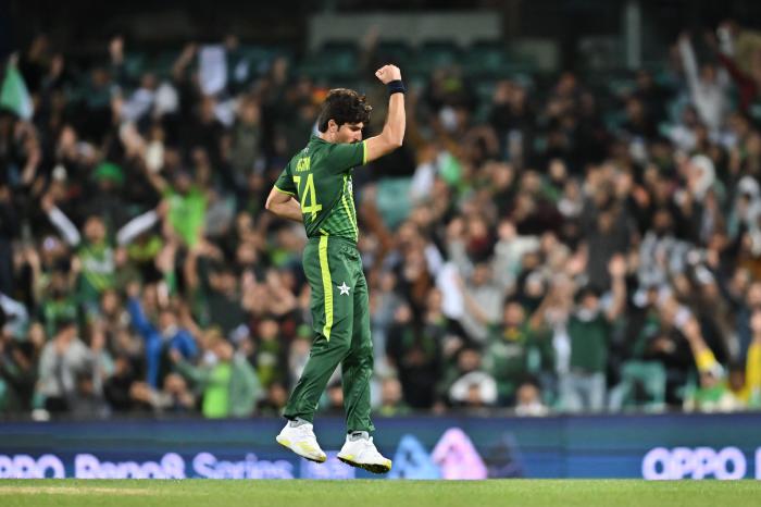 Mohammad Wasim of Pakistani celebrates wicket of Wayne Parnell of South Africa during the ICC Men's T20 World Cup - October 2022