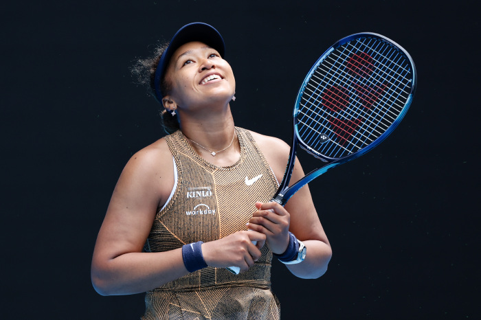 Naomi Osaka appears delighted after her first round win in Melbourne