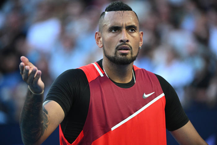Nick Kyrgios in action at the Australian Open