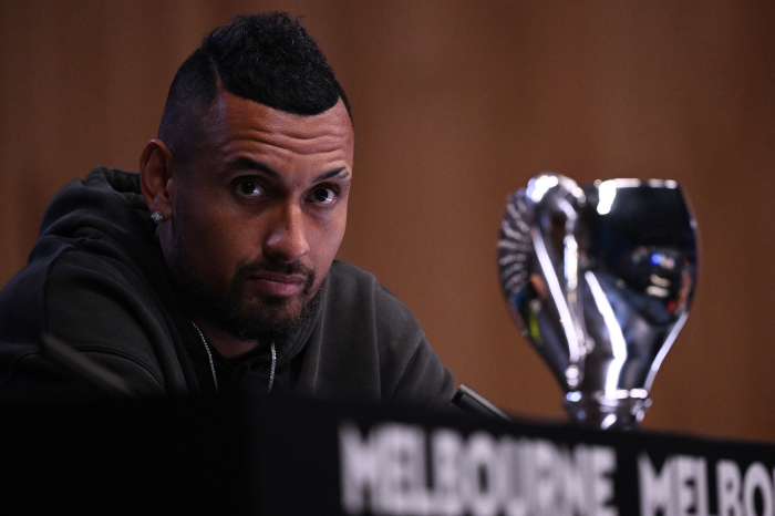 Nick Kyrgios at a press conference during the Australian Open
