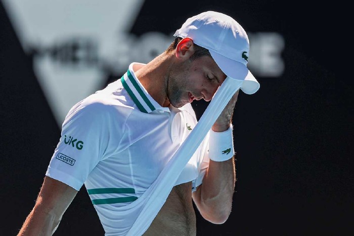 Novak Djokovic dejected in Dubai