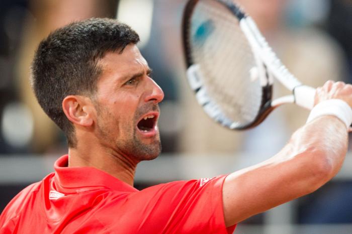 Novak Djokovic in action at the French Open