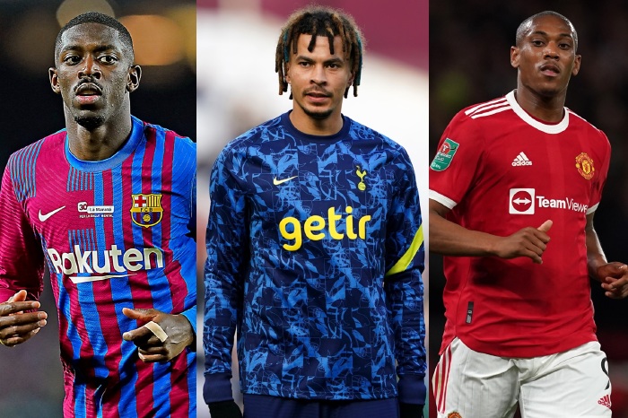 Barcelona's Ousmane Dembele, Tottenham's Dele Alli and Man United's Anthony Martial