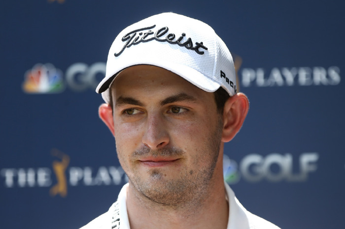 Cantlay talks to the press.