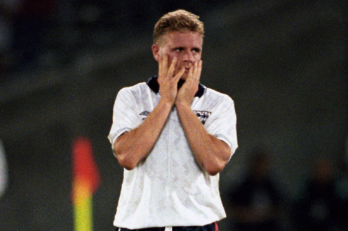 Paul Gascoigne in tears after England v Germany at Italia 90