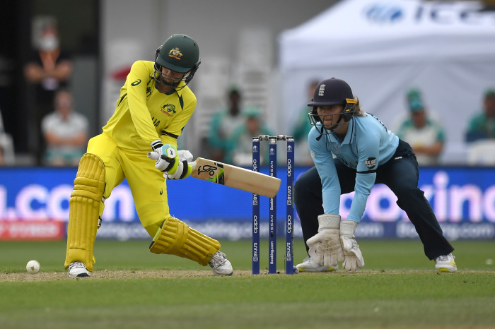 Australia in action against England at the Cricket World Cup