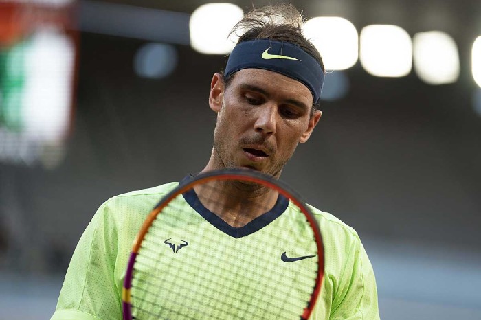 Rafael Nadal dejected at French Open